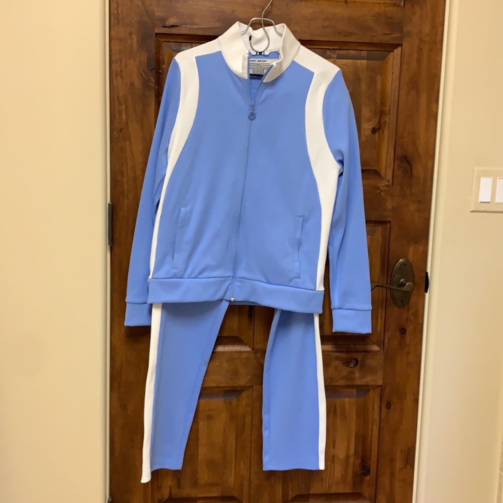 Tory Burch Color Block Knit Track Suit. Size Large.